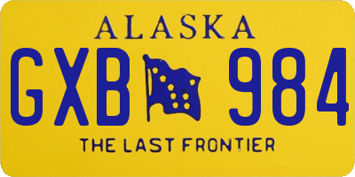 AK license plate GXB984