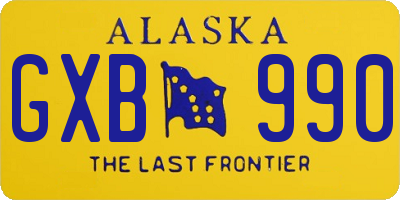 AK license plate GXB990