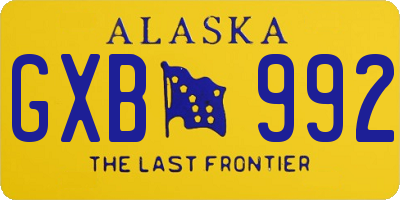 AK license plate GXB992