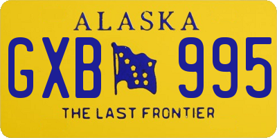 AK license plate GXB995