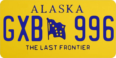 AK license plate GXB996