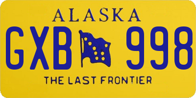 AK license plate GXB998