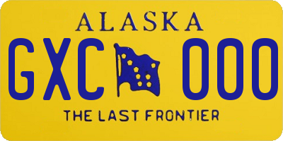 AK license plate GXC000