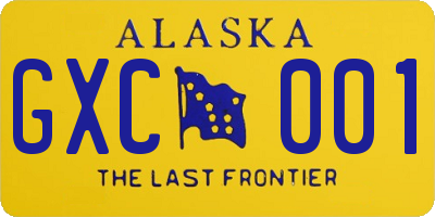 AK license plate GXC001