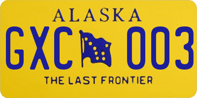 AK license plate GXC003