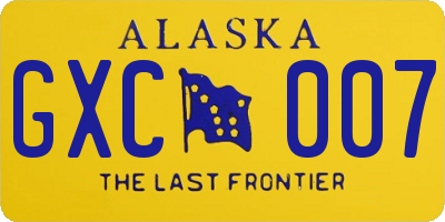 AK license plate GXC007