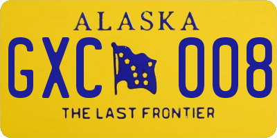AK license plate GXC008