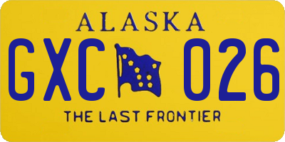 AK license plate GXC026