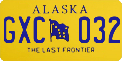 AK license plate GXC032