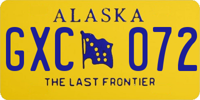 AK license plate GXC072