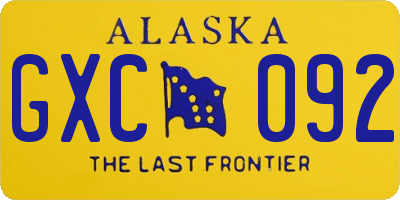 AK license plate GXC092