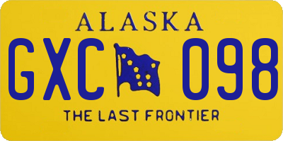 AK license plate GXC098
