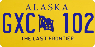 AK license plate GXC102