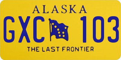 AK license plate GXC103