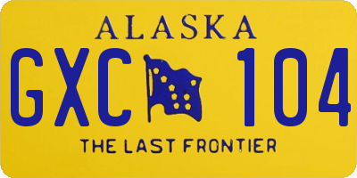 AK license plate GXC104