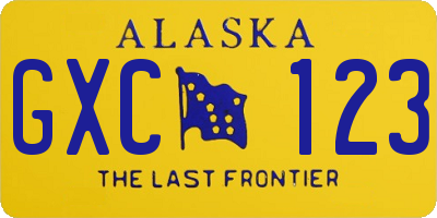 AK license plate GXC123