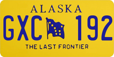 AK license plate GXC192