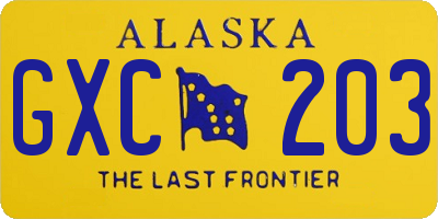 AK license plate GXC203