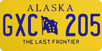 AK license plate GXC205