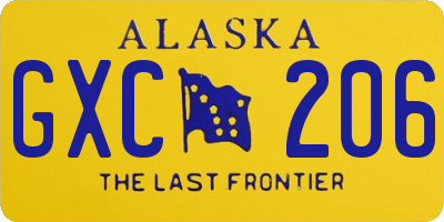 AK license plate GXC206