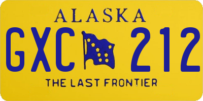 AK license plate GXC212