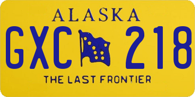 AK license plate GXC218