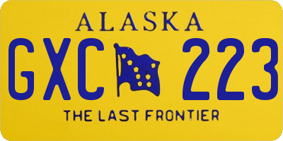 AK license plate GXC223