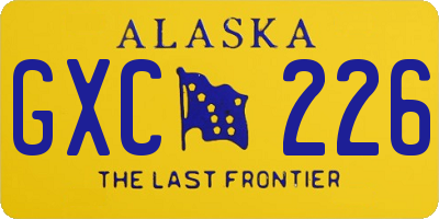 AK license plate GXC226