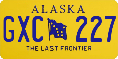 AK license plate GXC227