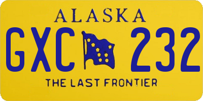 AK license plate GXC232