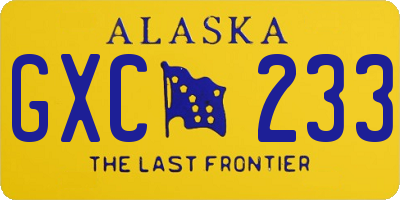 AK license plate GXC233