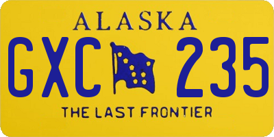 AK license plate GXC235