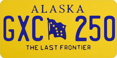 AK license plate GXC250