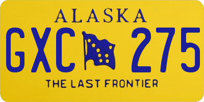 AK license plate GXC275