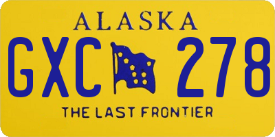 AK license plate GXC278