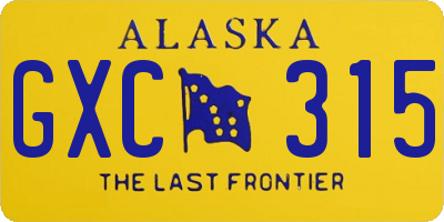 AK license plate GXC315