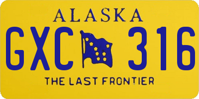 AK license plate GXC316