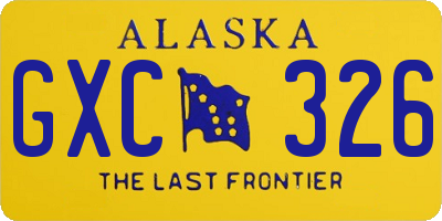 AK license plate GXC326