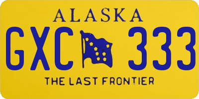 AK license plate GXC333