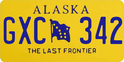 AK license plate GXC342