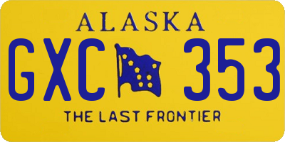 AK license plate GXC353