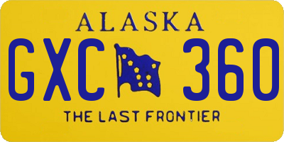 AK license plate GXC360