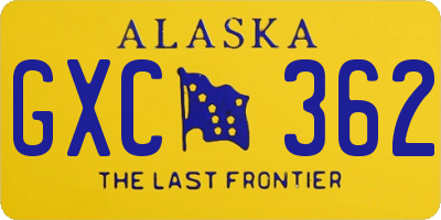 AK license plate GXC362