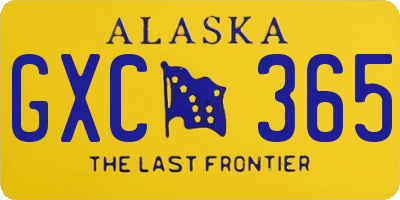 AK license plate GXC365