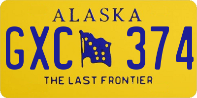 AK license plate GXC374