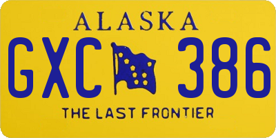 AK license plate GXC386