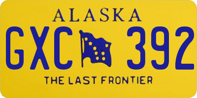 AK license plate GXC392