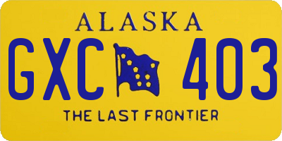 AK license plate GXC403