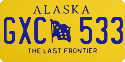 AK license plate GXC533