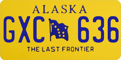 AK license plate GXC636